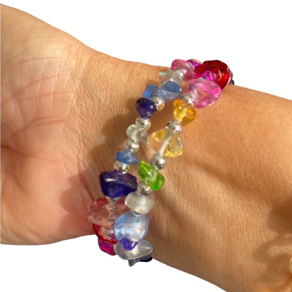 Handmade Multicolored Beaded Wrap Bracelet - Picture 2 of 6